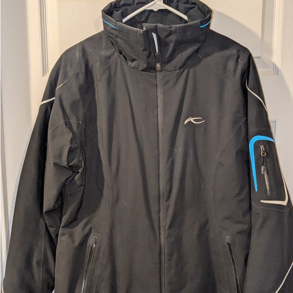 KJUS Coat Womens 42 Large XL Black Ski Jacket Ch-6330 Cham Dermizax Waterproof